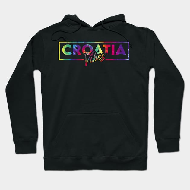 Croatia vacay vibes tie dye art Hoodie by SerenityByAlex